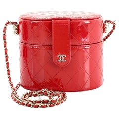 Chanel CC Allure Vanity Case with Chain Quilted Patent Small