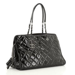 Chanel CC Angle Tote Quilted Patent Large