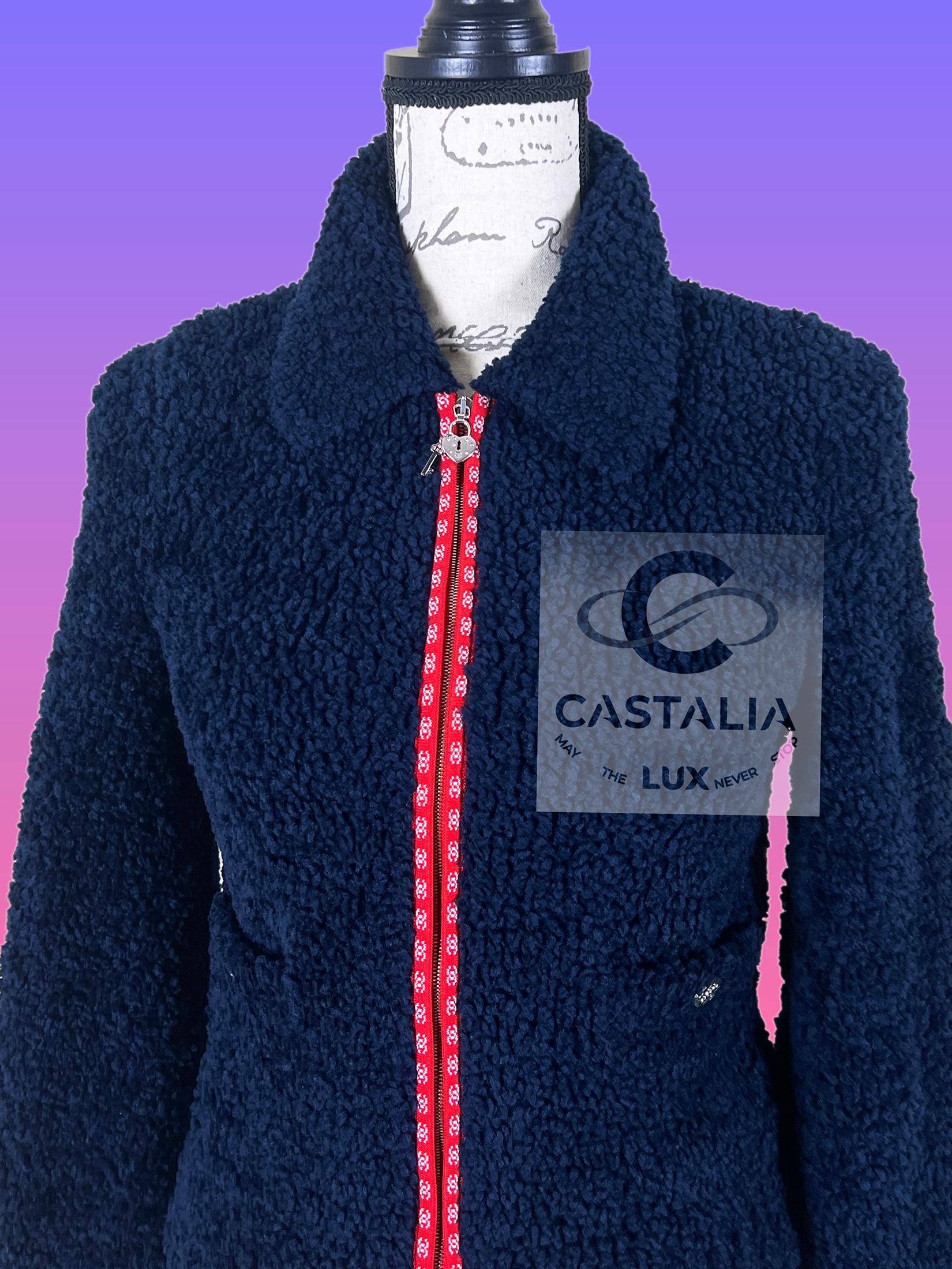 Chanel CC Apres Ski Teddy Bomber Giacca 34 FR in vendita 8