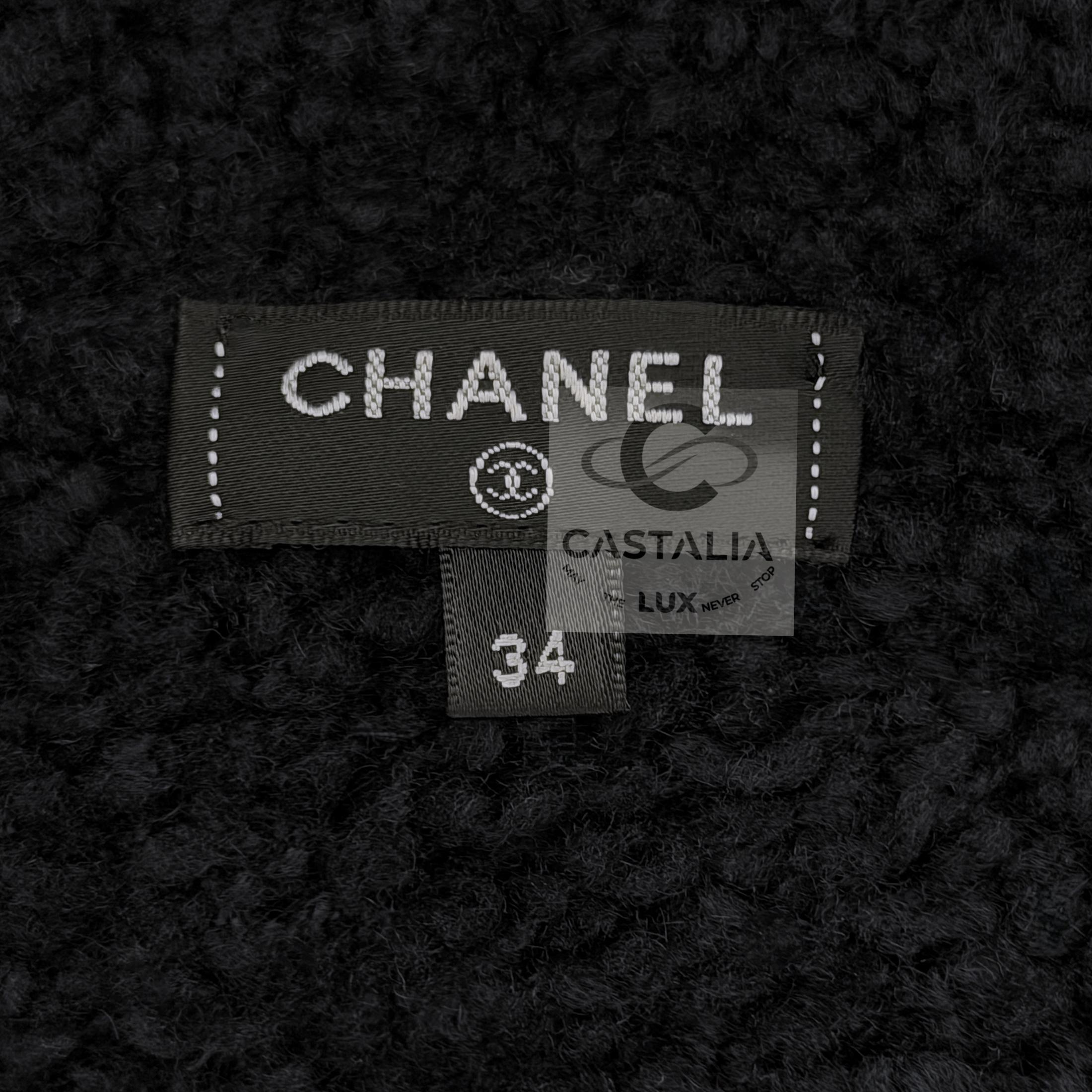 CHANEL New Iconic CC Logo Teddy Bomber Jacket 36 FR en vente 10