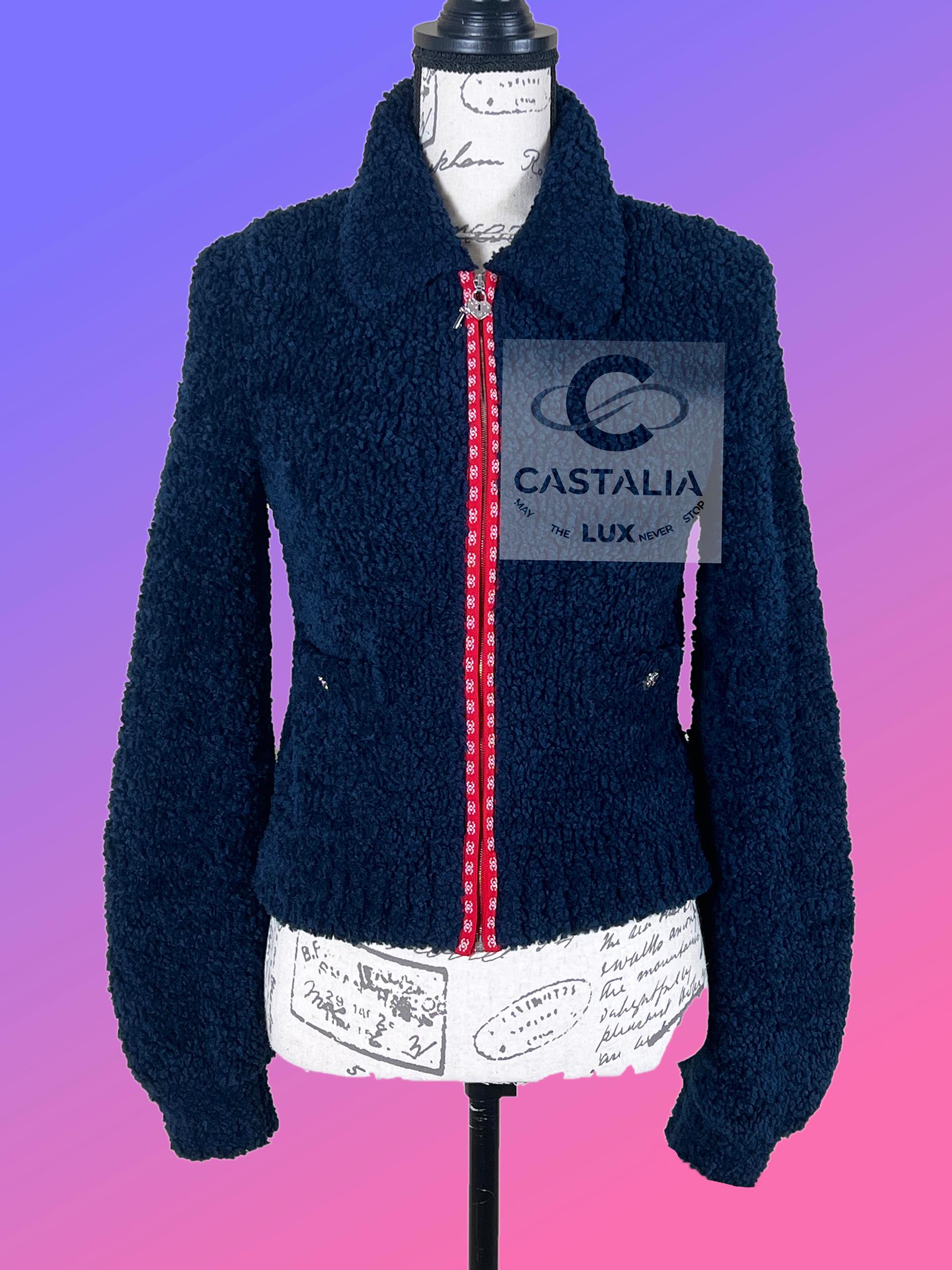 Chanel CC Apres Ski Teddy Bomber Giacca 34 FR in vendita 1