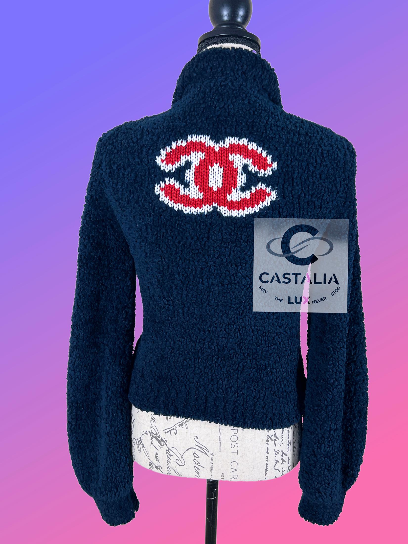 Chanel CC Apres Ski Teddy Bomber Giacca 34 FR in vendita 4