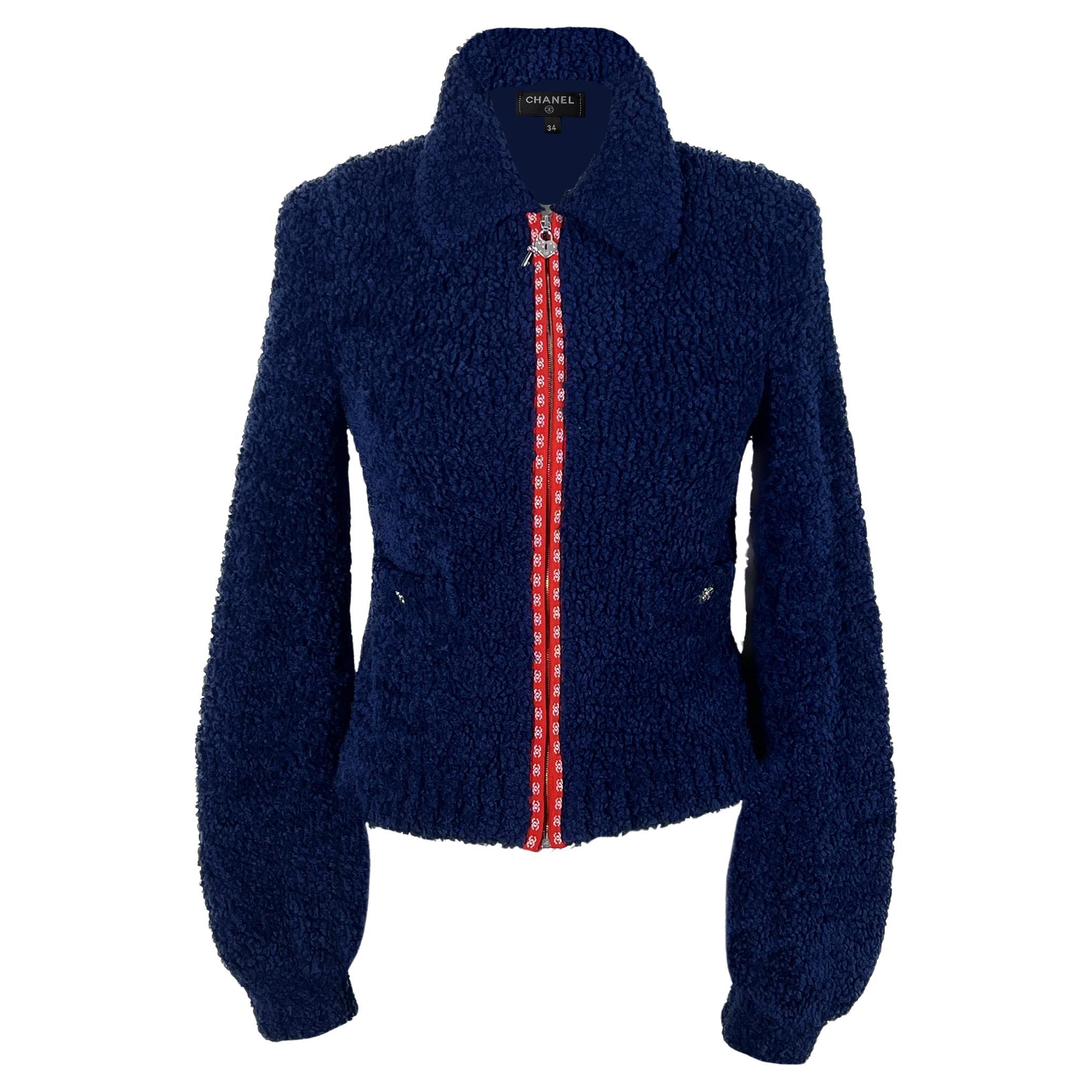 CHANEL Neue ikonische CC Logo Teddy Bomberjacke 36 FR