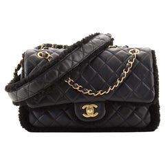 Chanel CC Back Muff Flap Bag Quilted Lambskin and Shearling Large