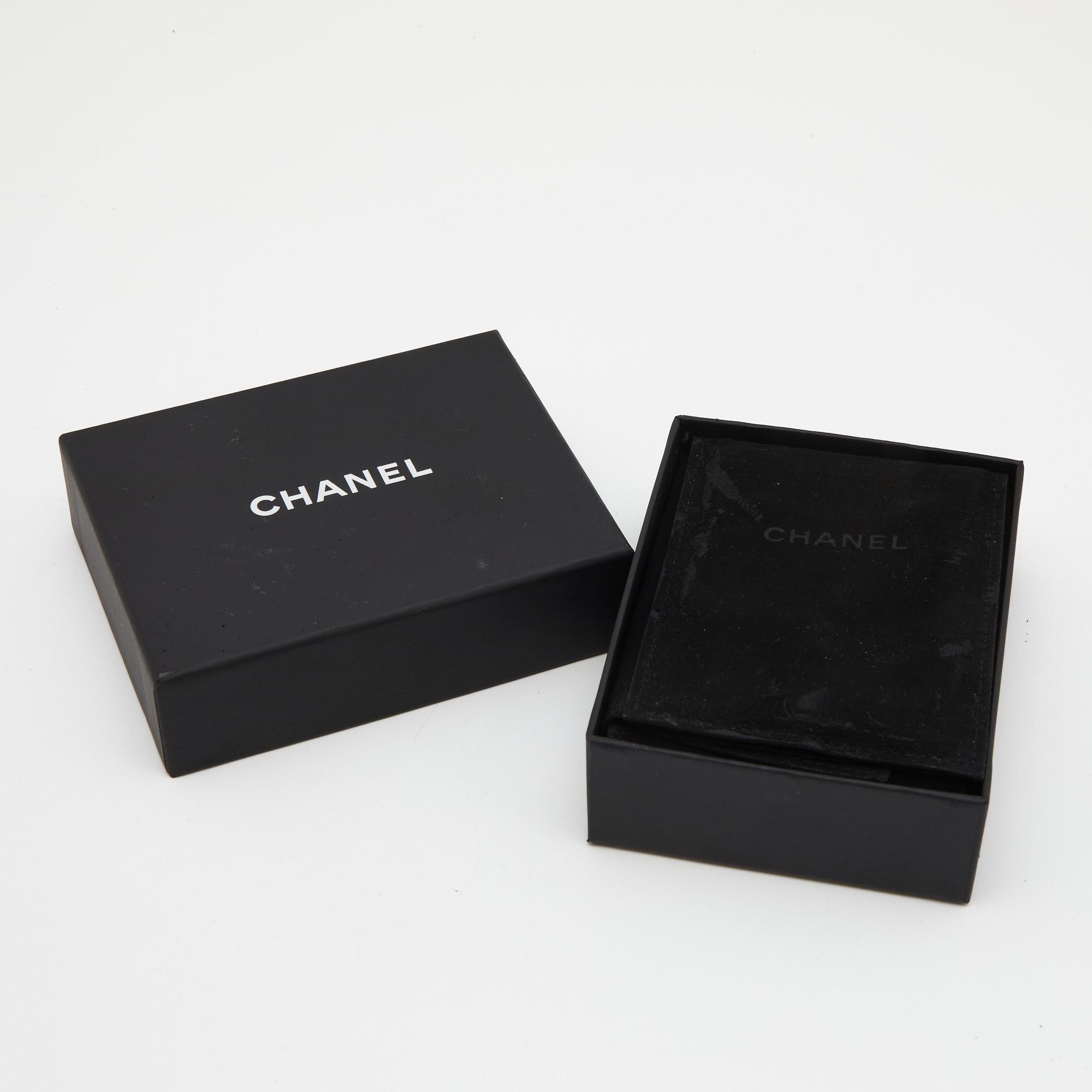 Women's Chanel CC Bead Faux Pearl Gunmetal Tone Necklace