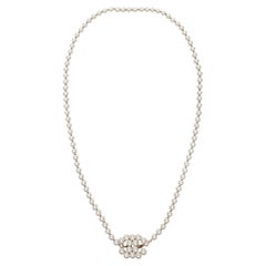 Chanel CC Belt or Necklace White Faux Pearls