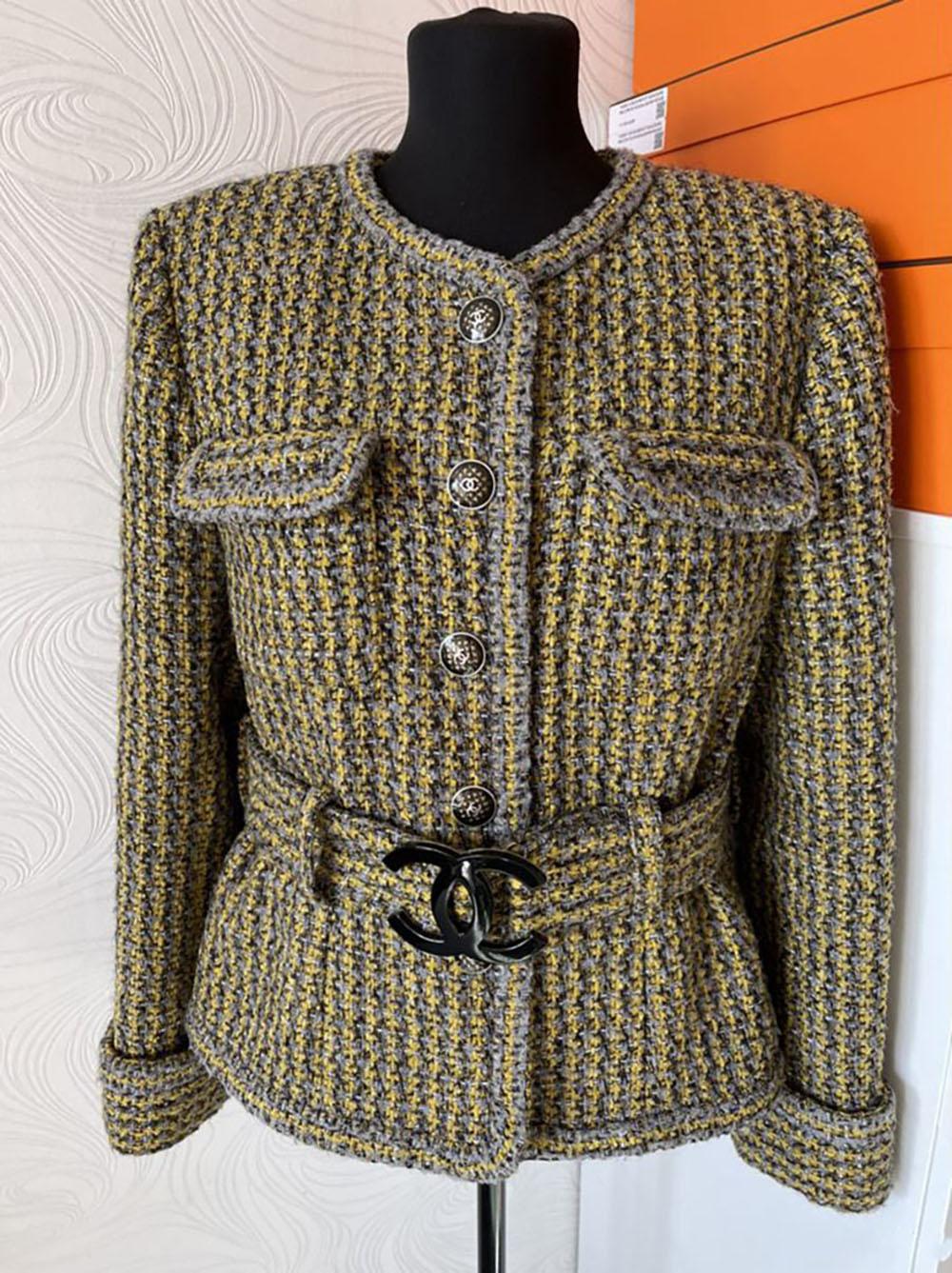 Chanel New CC Belted Lesage Tweed Jacket In New Condition In Dubai, AE