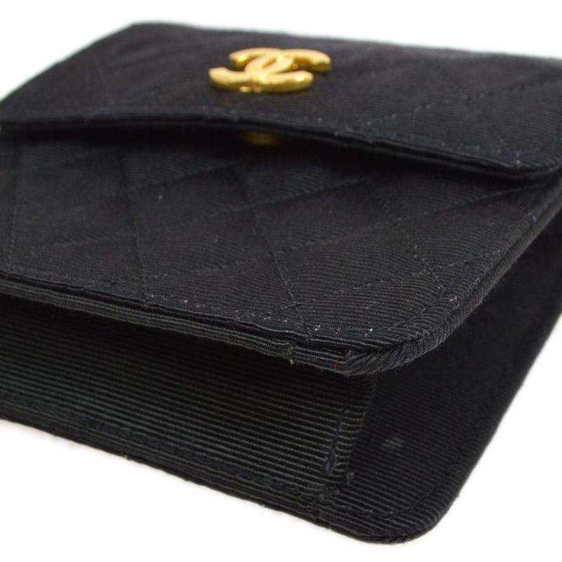 CHANEL CC Black Canvas Quilted Gold Hardware Waist Belt Bag 1