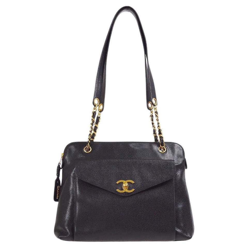 Chanel Modern Thick Chunky Chain Exotic Python Metallic Blue Hobo ...