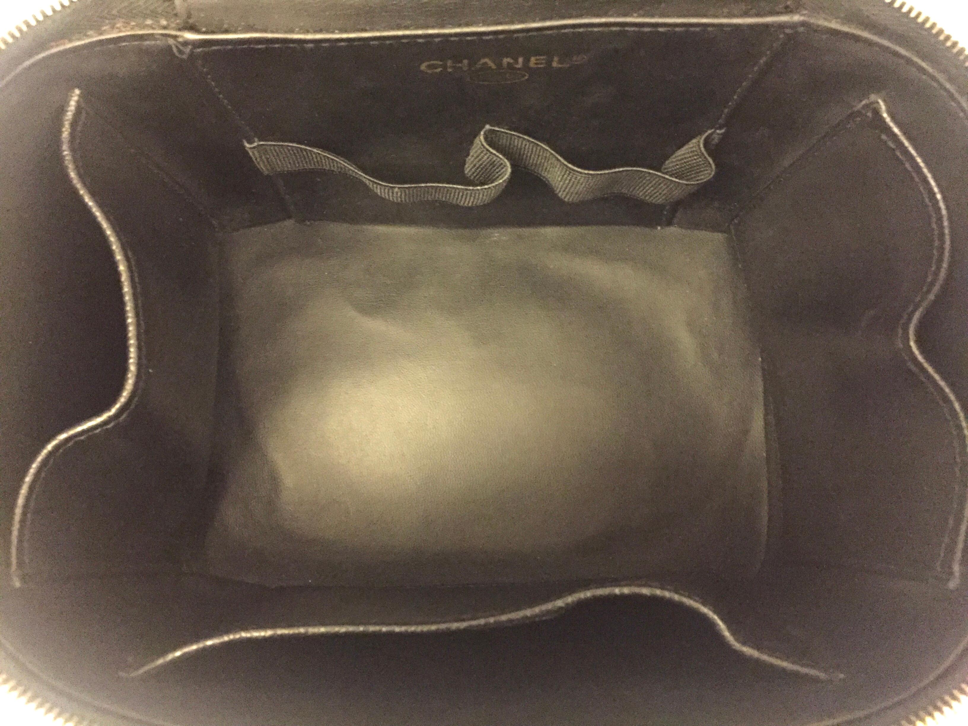 Women's Chanel “CC”  Black Caviar Vanity Bag