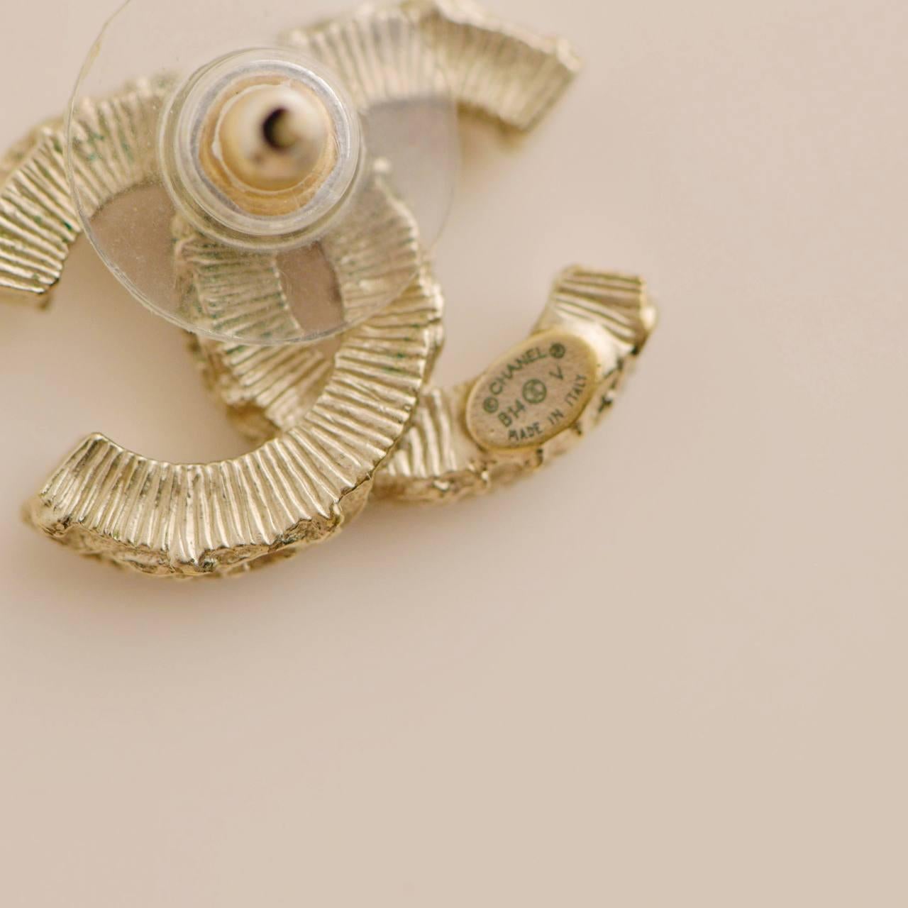 Chanel CC Black Enamel Earrings 2