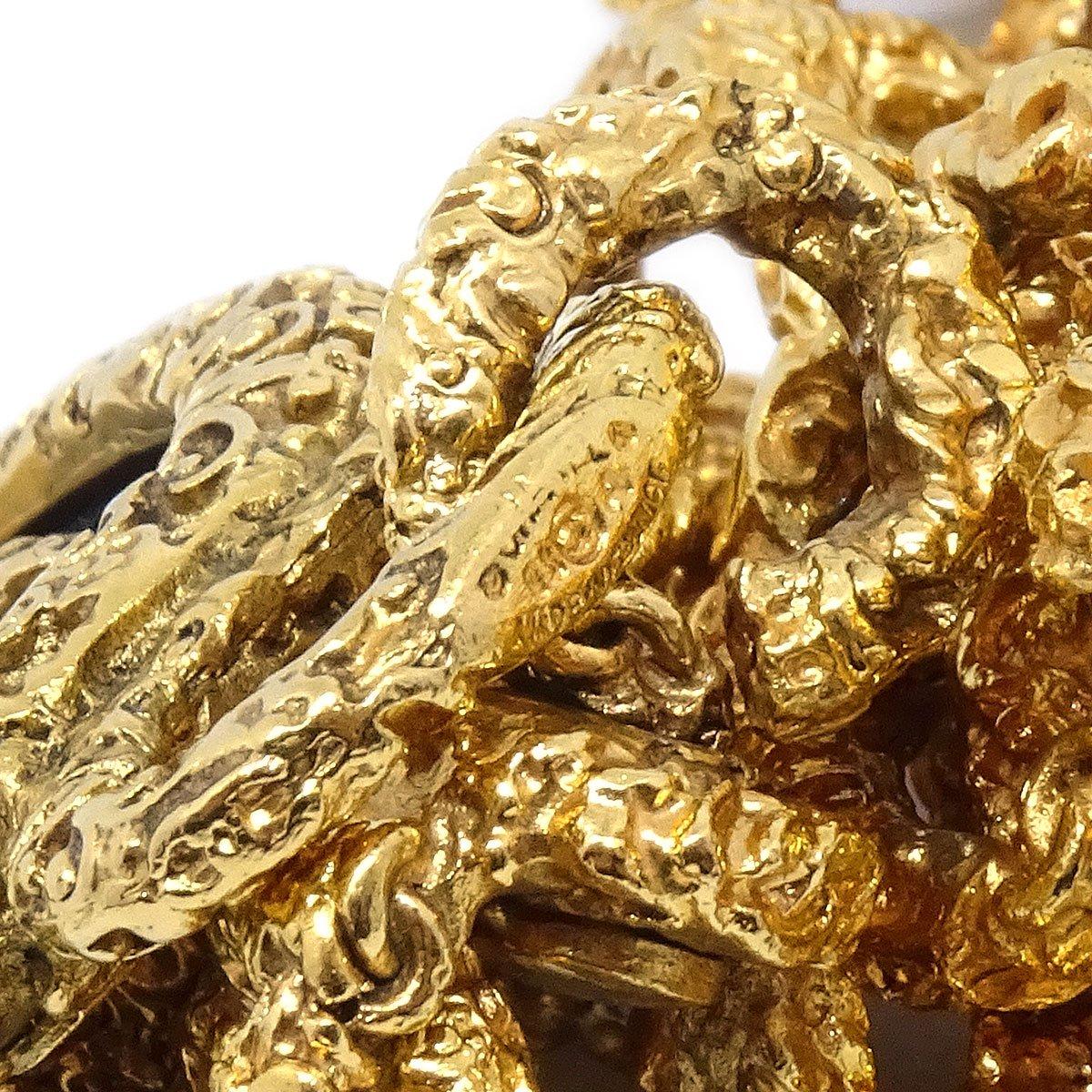 Women's CHANEL CC Black Enamel Textured Gold Metal Charm Chain Link Waist Belt For Sale