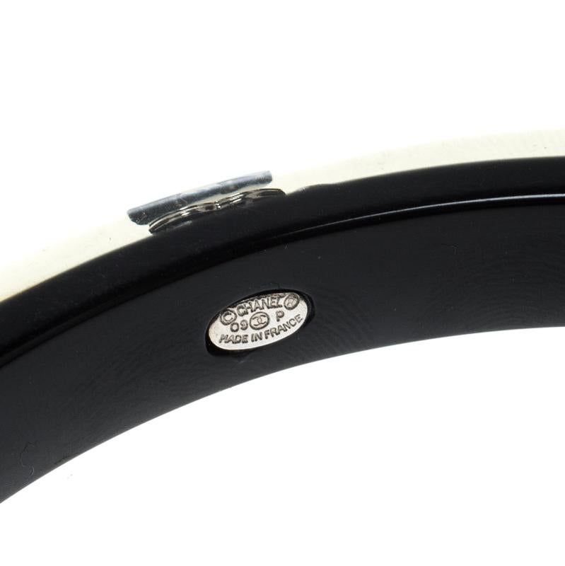 Chanel CC Black Resin Link Chain Bangle Bracelet 1