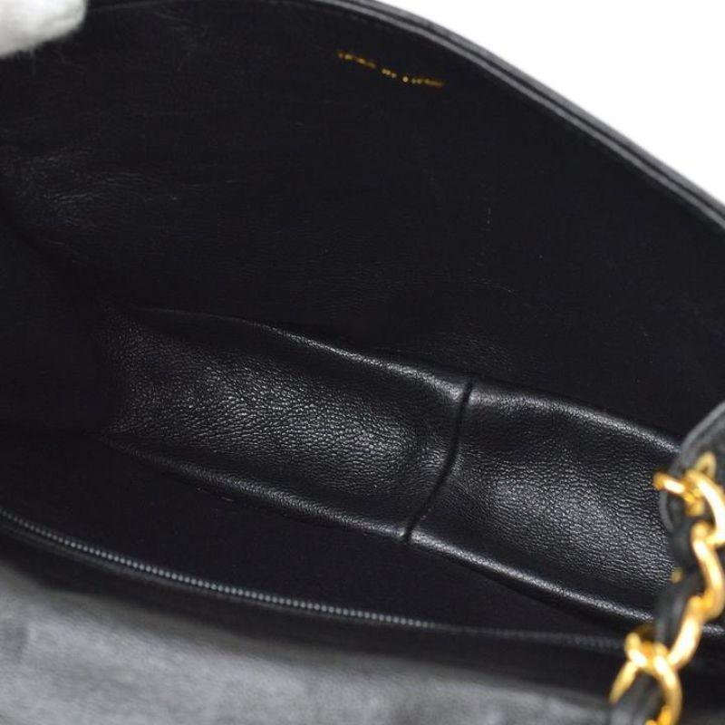 CHANEL CC Black Woven Lambskin Gold Small Party Evening Shoulder Bag 2