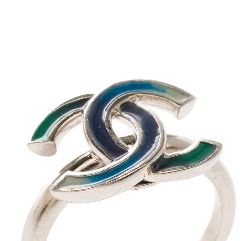 chanel ring silver