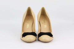 Chanel CC Leder-Pumps mit Schleife EU 37,5 UK 4,5 US 7,5