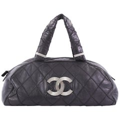 Chanel CC Bowler Bag Quilted Leather Large