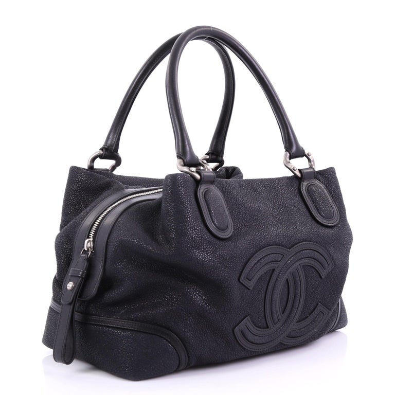 Chanel CC Bowling Bag Iridescent Goatskin Medium at 1stDibs