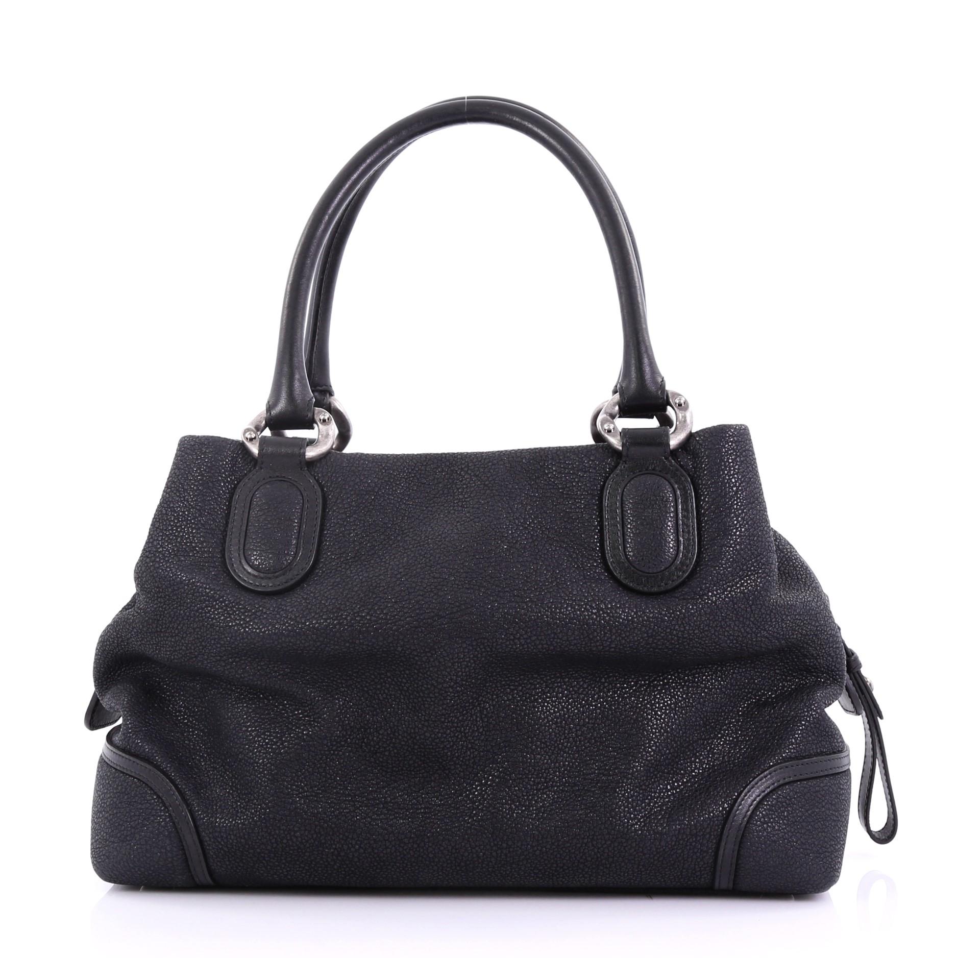 Chanel CC Bowling Bag Iridescent Goatskin Medium In Good Condition In NY, NY