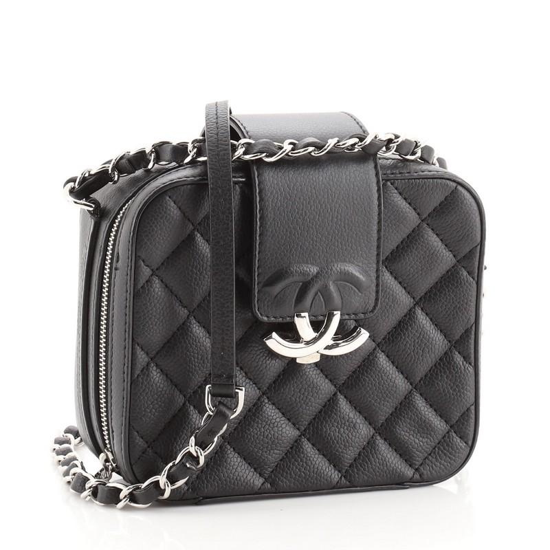 Black Chanel CC Box Camera Bag Quilted Lambskin Mini