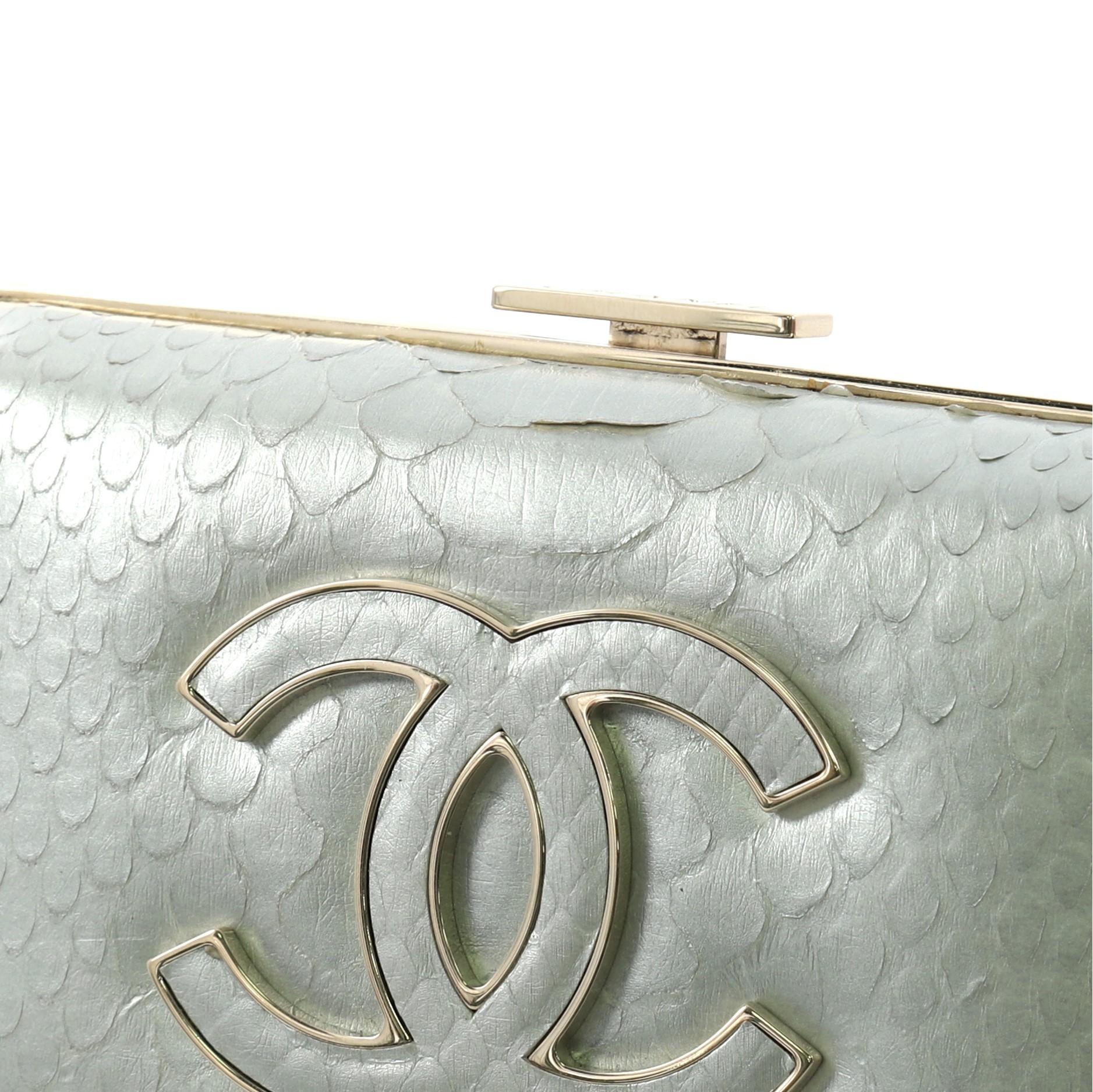 Women's Chanel CC Box Clutch Python Small