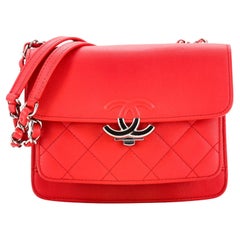 Chanel CC Box Flap Bag Quilted Calfskin Mini