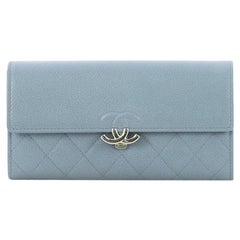 Chanel CC Box Gusset Flap Wallet Quilted Calfskin Long