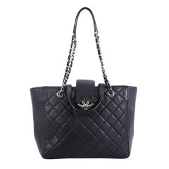 Chanel CC Box Shopping Tote Quilted Caviar Small