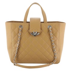 Chanel CC Box Shopping Tote Quilted Caviar Small