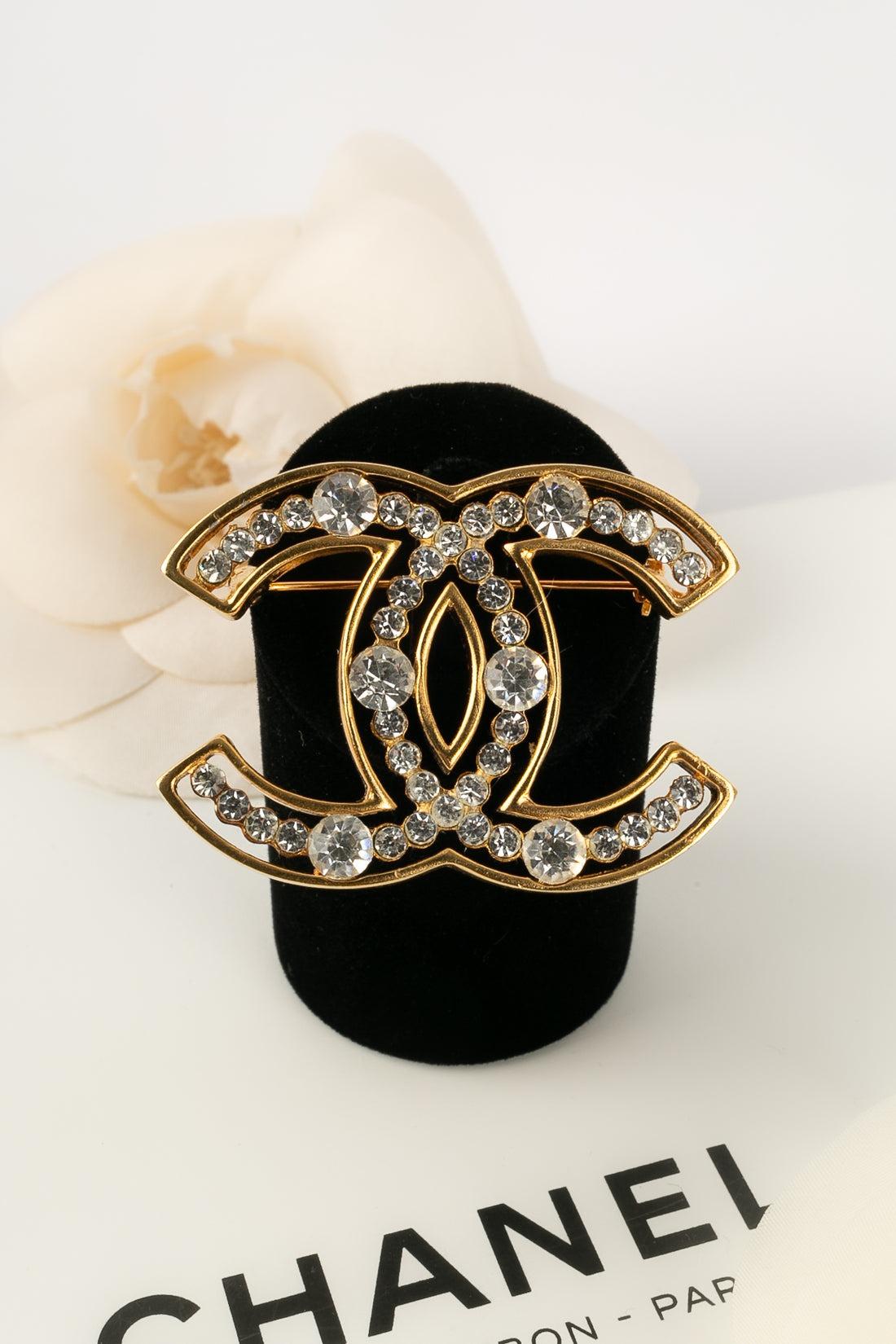 Women's Chanel CC Brooch in Gold-Plated Metal, 2002