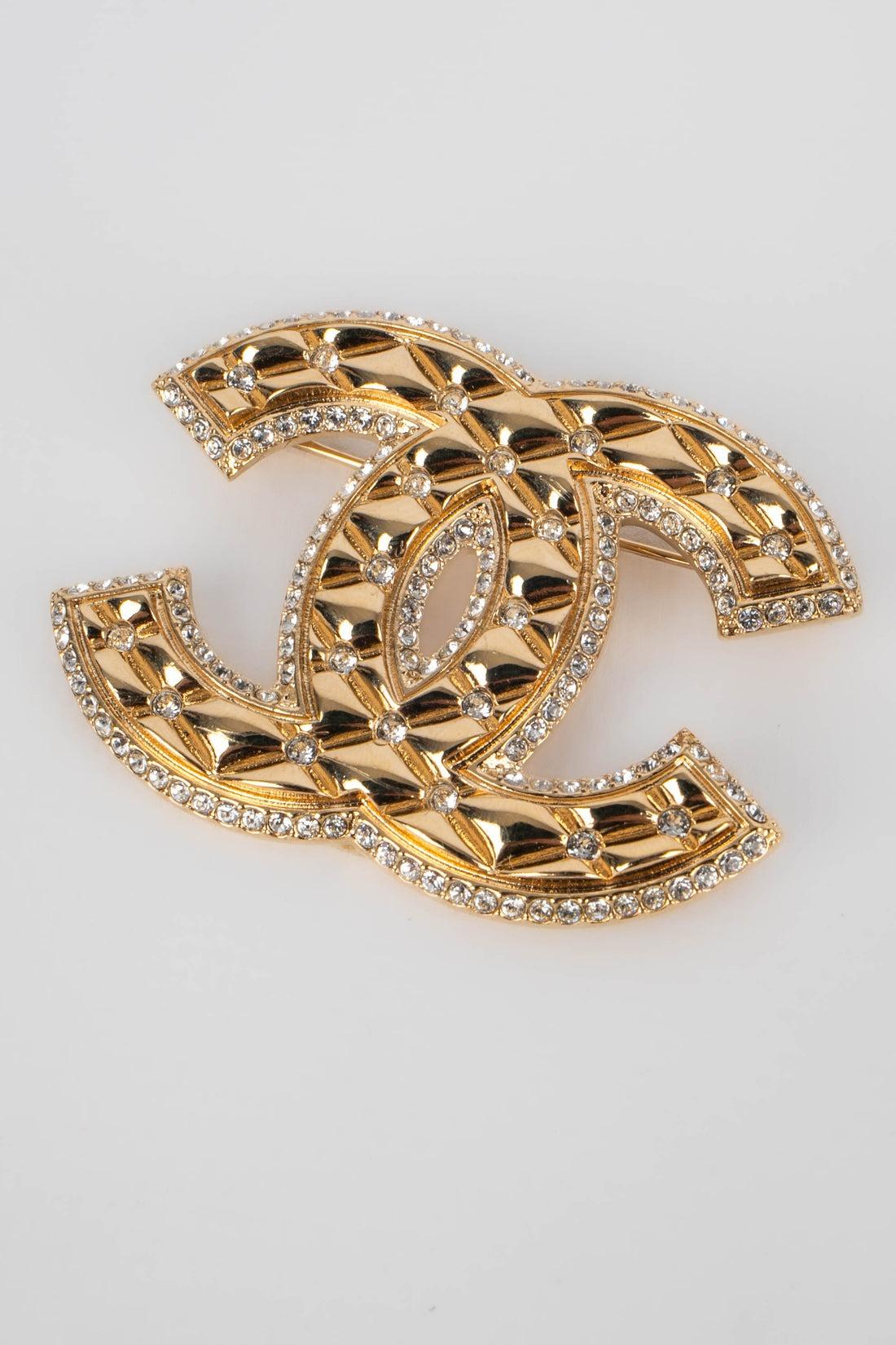 Women's Chanel CC Brooch Ornamented with Rhinestones, 2023