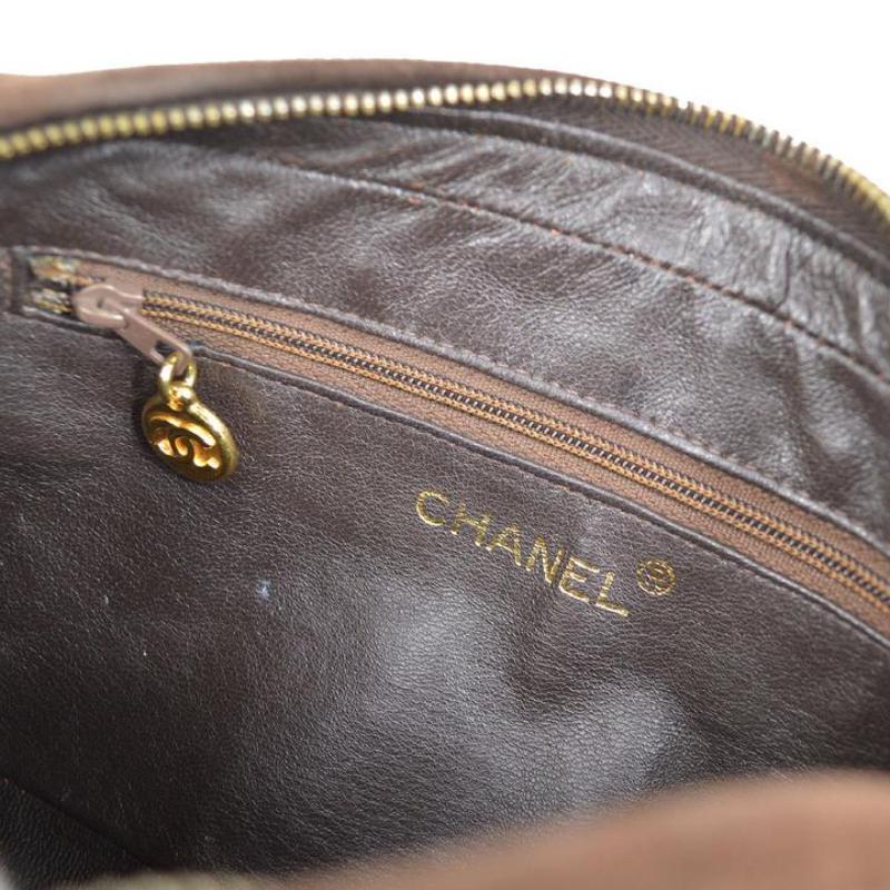 CHANEL CC Brown Chocolate Suede Leather Gold Camera Evening Small Shoulder Bag 2