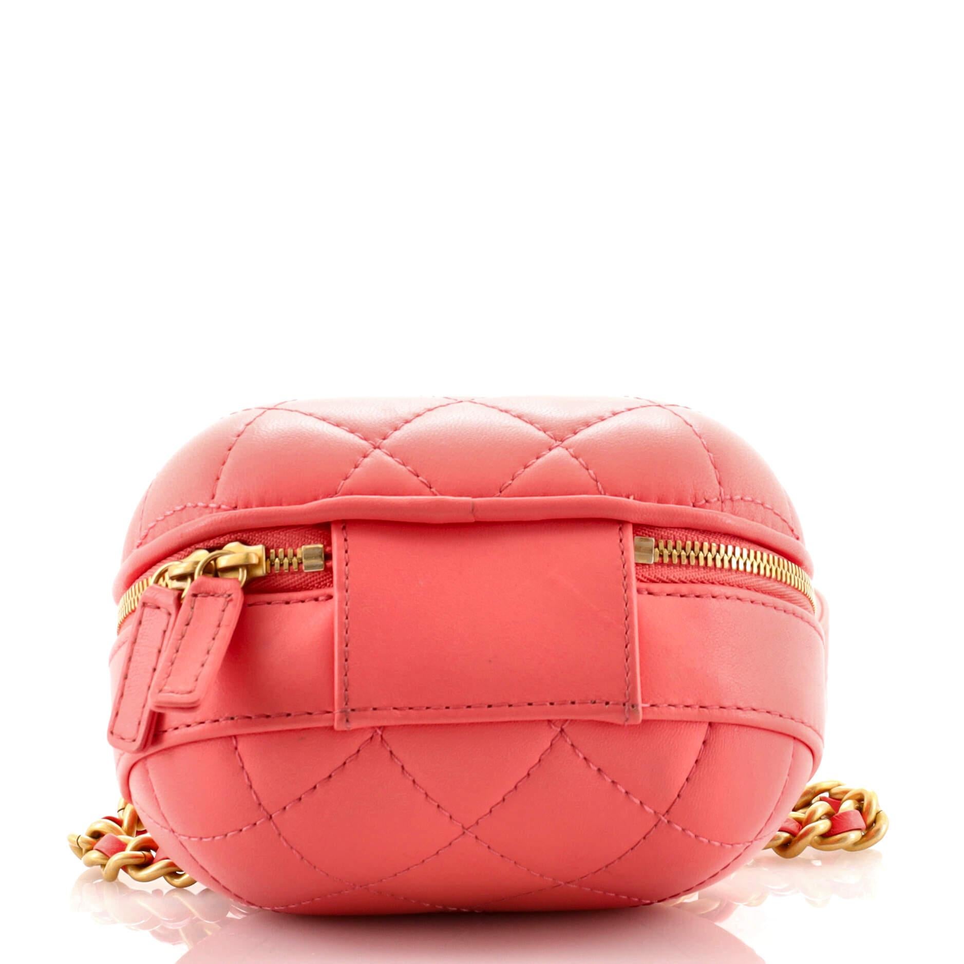 Chanel CC Bubble Top Handle Vanity Case with Chain Quilted Lambskin Small 1