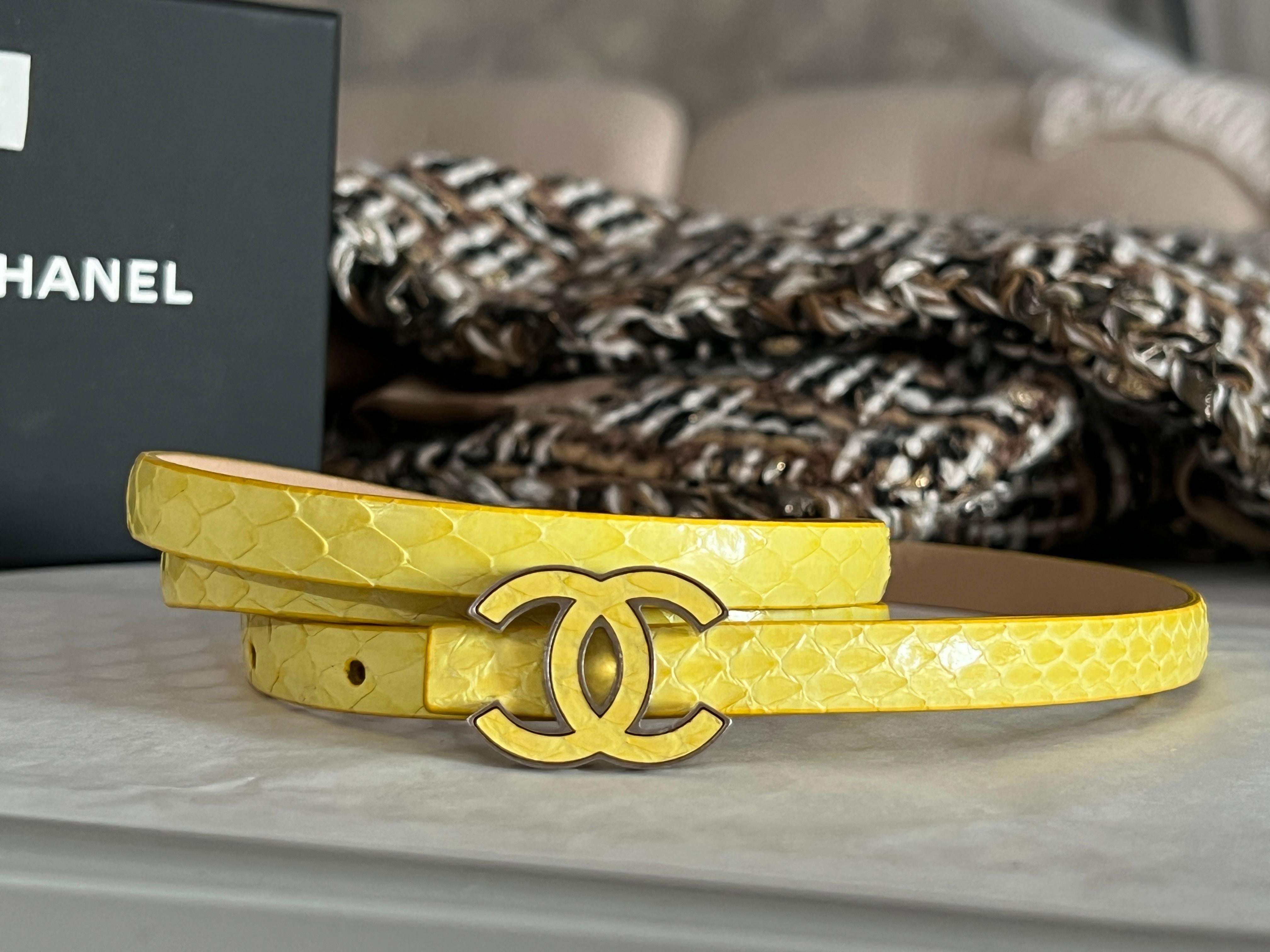 Chanel, CC Buckle Python Belt For Sale 1