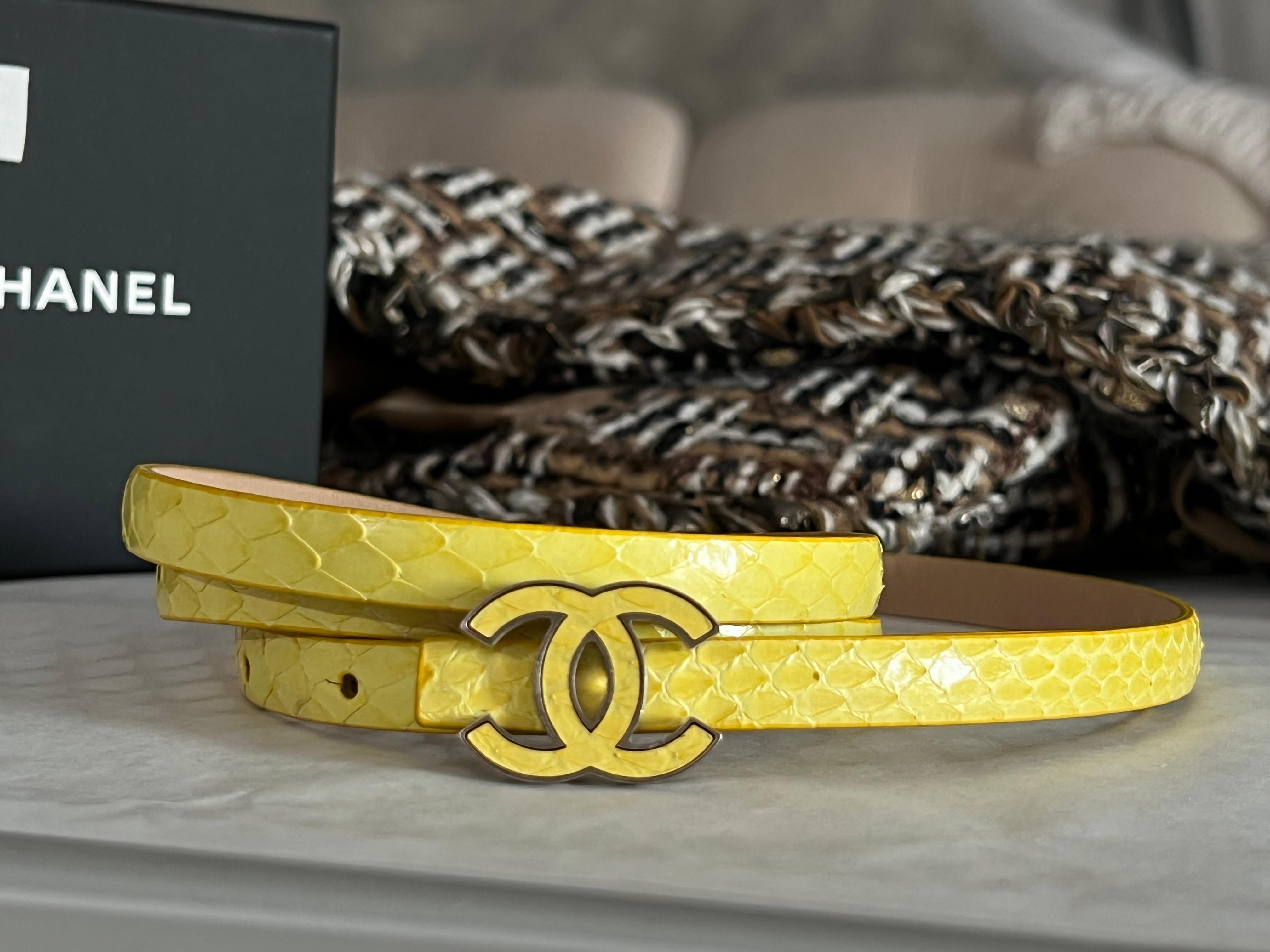Chanel, CC Buckle Python Belt For Sale 3