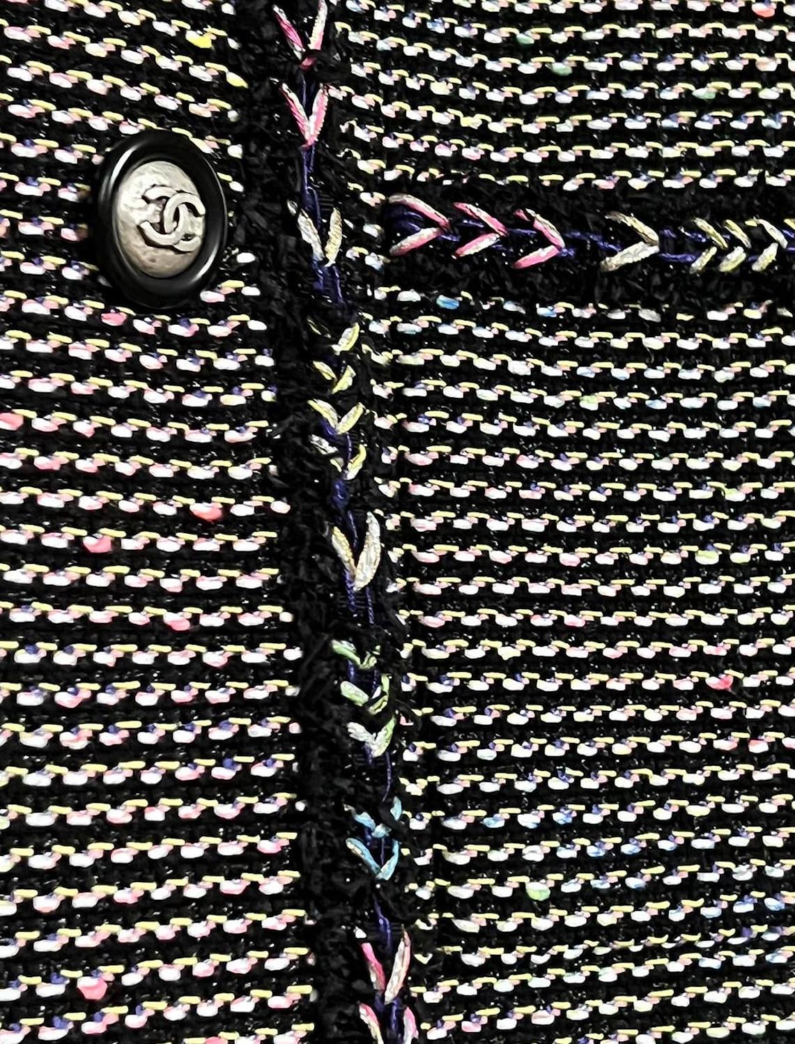 Chanel CC Buttons Black Lesage Tweed Jacket 6
