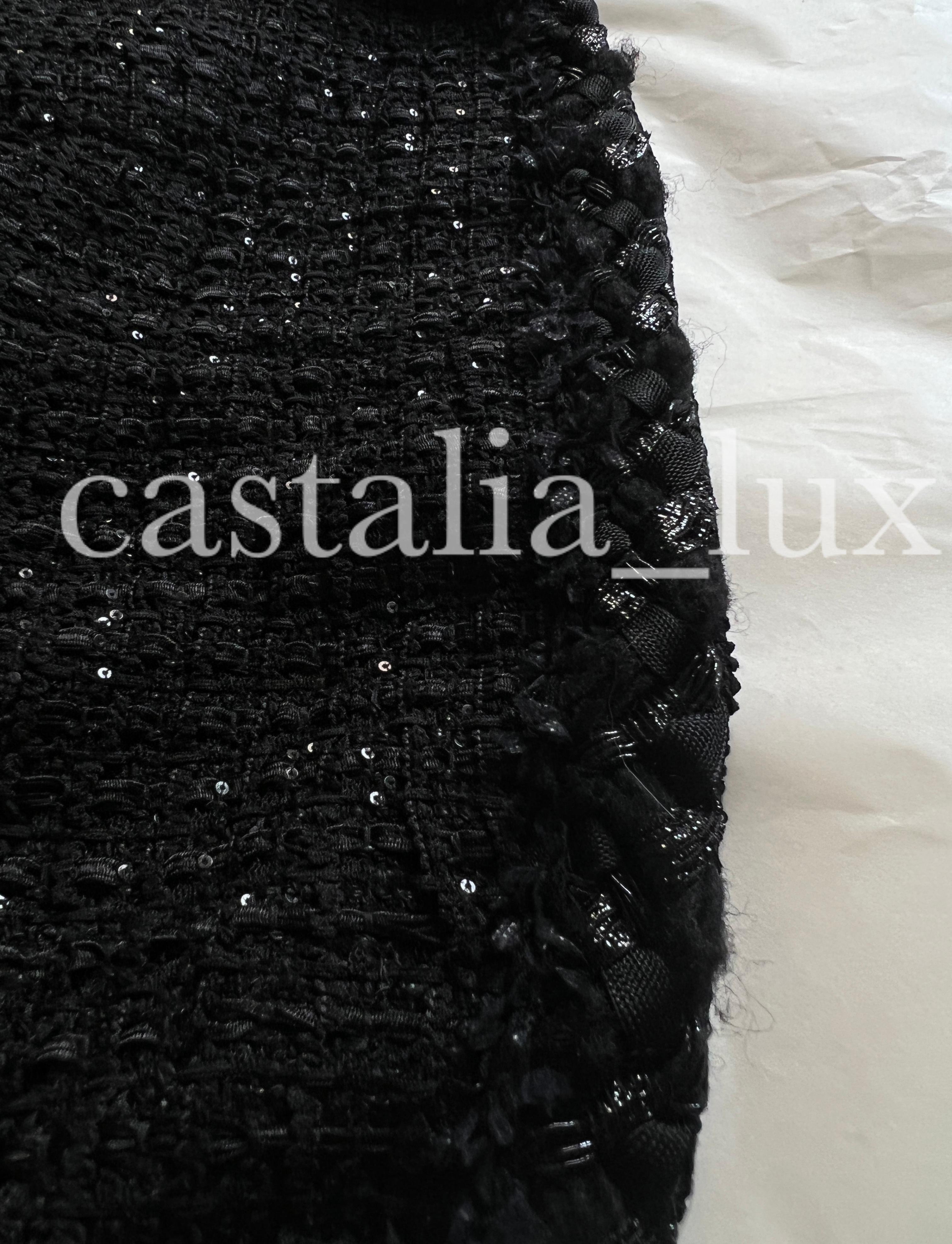 Chanel CC Buttons Black Lesage Tweed Jacket  For Sale 8