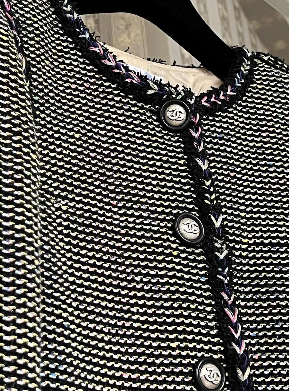Chanel CC Buttons Black Lesage Tweed Jacket 2