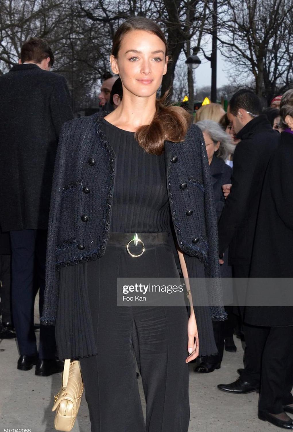 Chanel - Veste en tweed noir Lesage à boutons CC  en vente 2