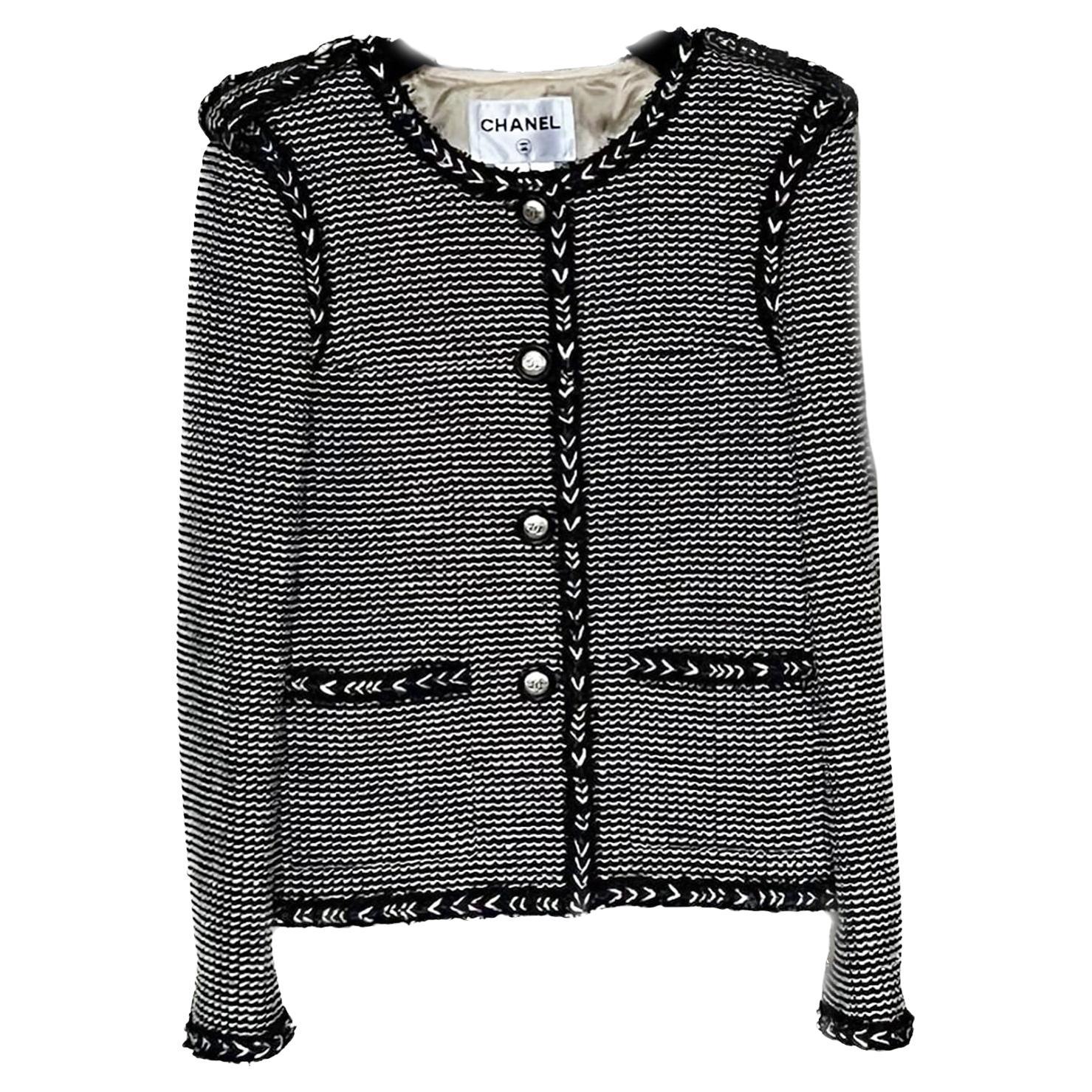 Chanel CC Buttons Black Lesage Tweed Jacket