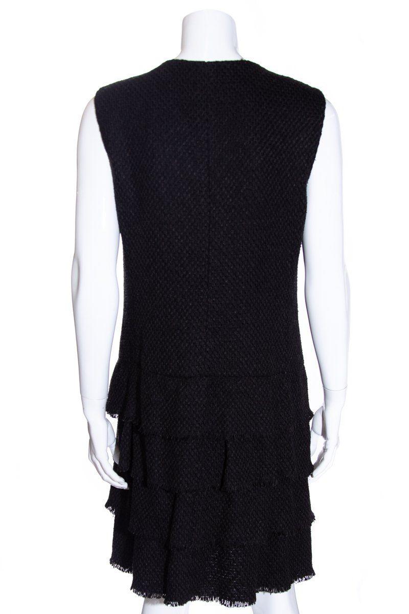Chanel CC Buttons Black Ribbon Tweed Dress For Sale 1