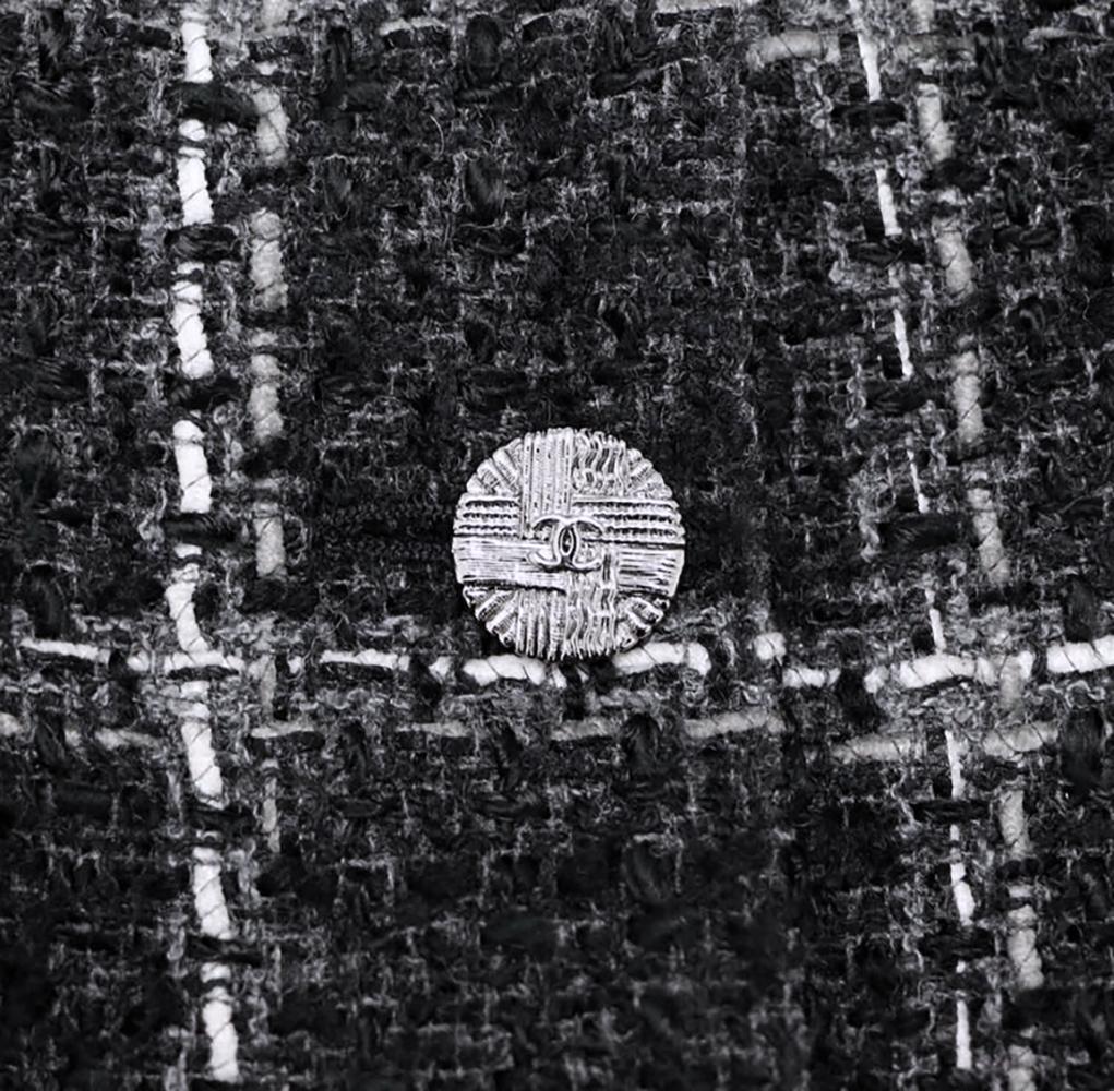Chanel CC Buttons Black Tweed Jacket 1