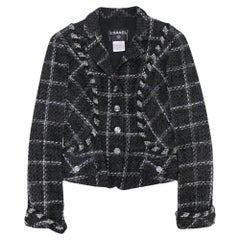 Chanel CC Buttons Black Tweed Jacket