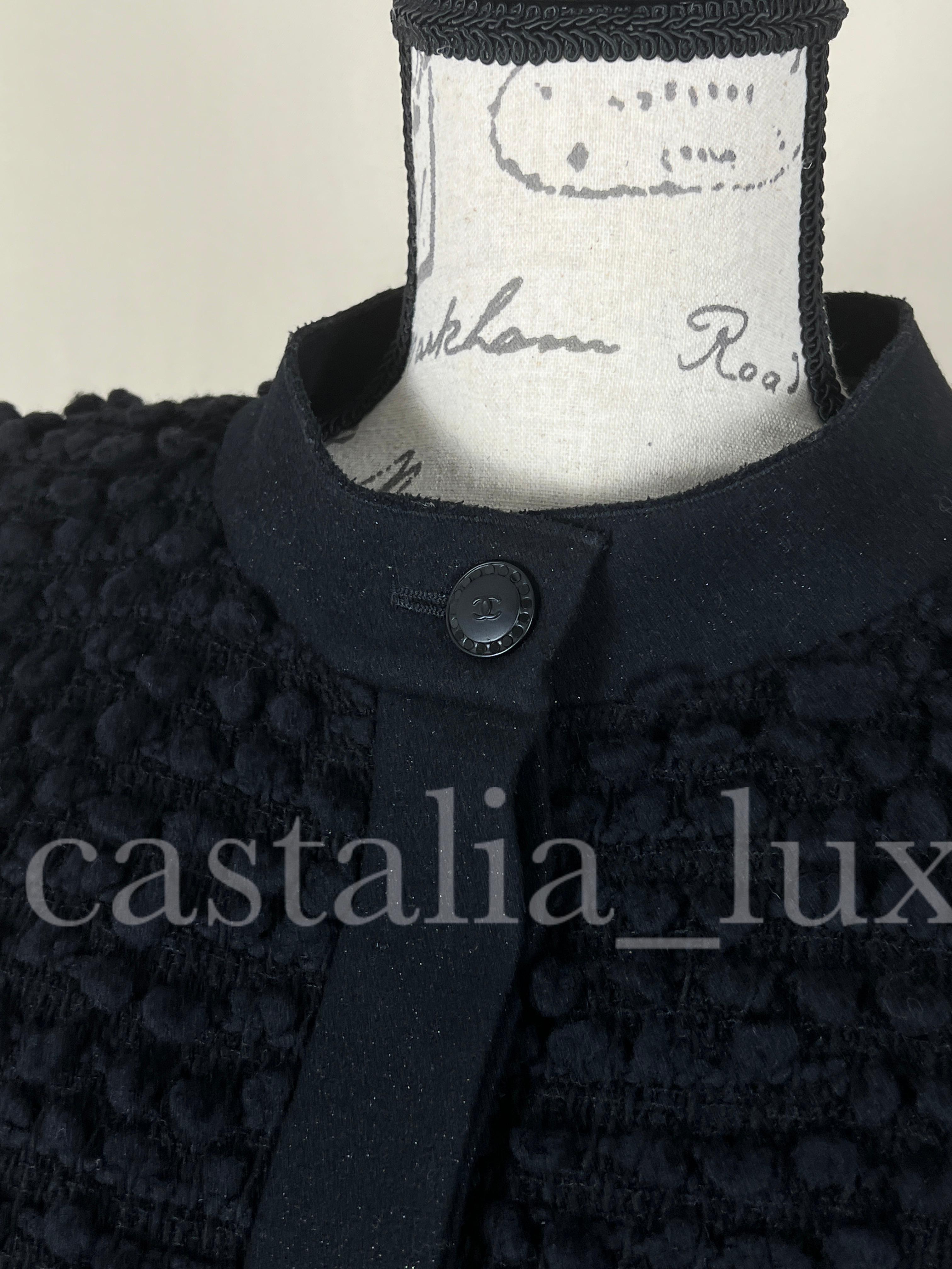 Chanel CC Buttons Black Tweed Jacket with Gripoix Belt 4