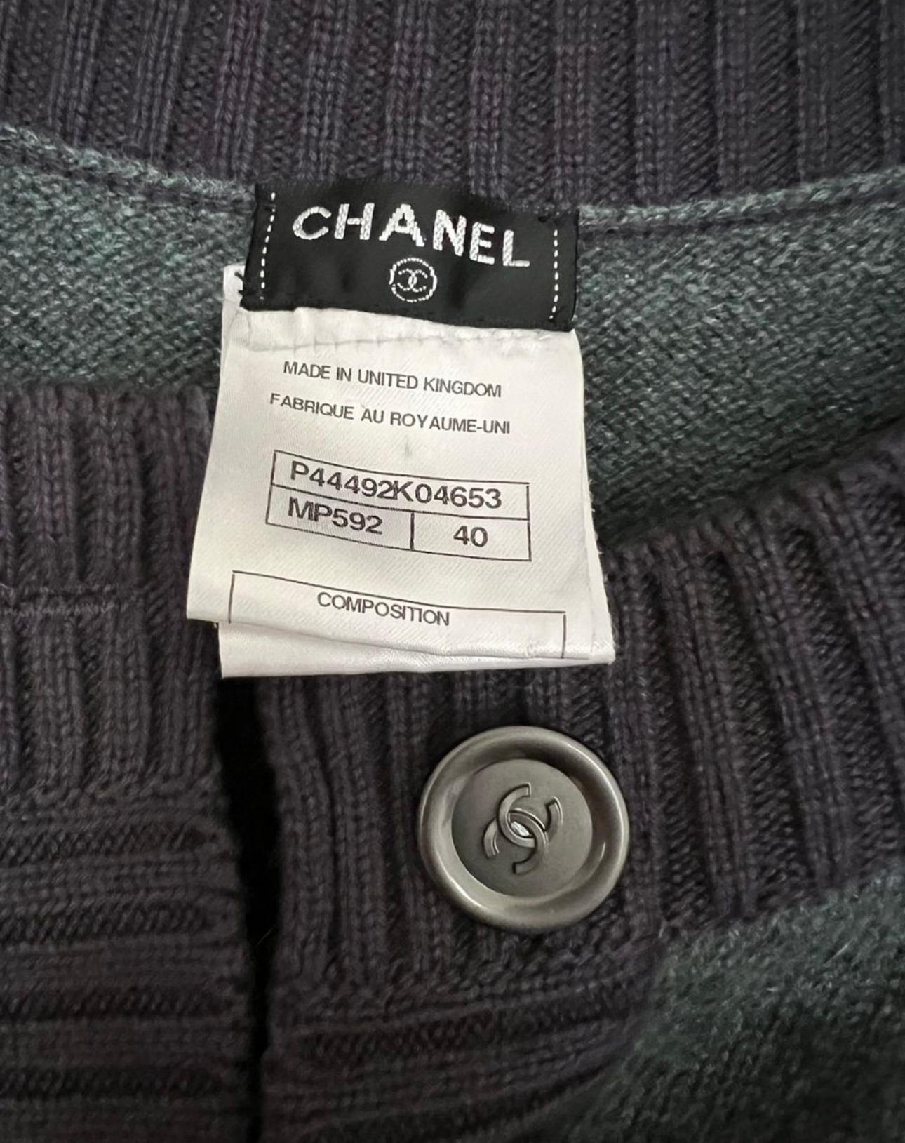 New Chanel cashmere cardi coat with CC logo buttons.
Size mark 40 FR.