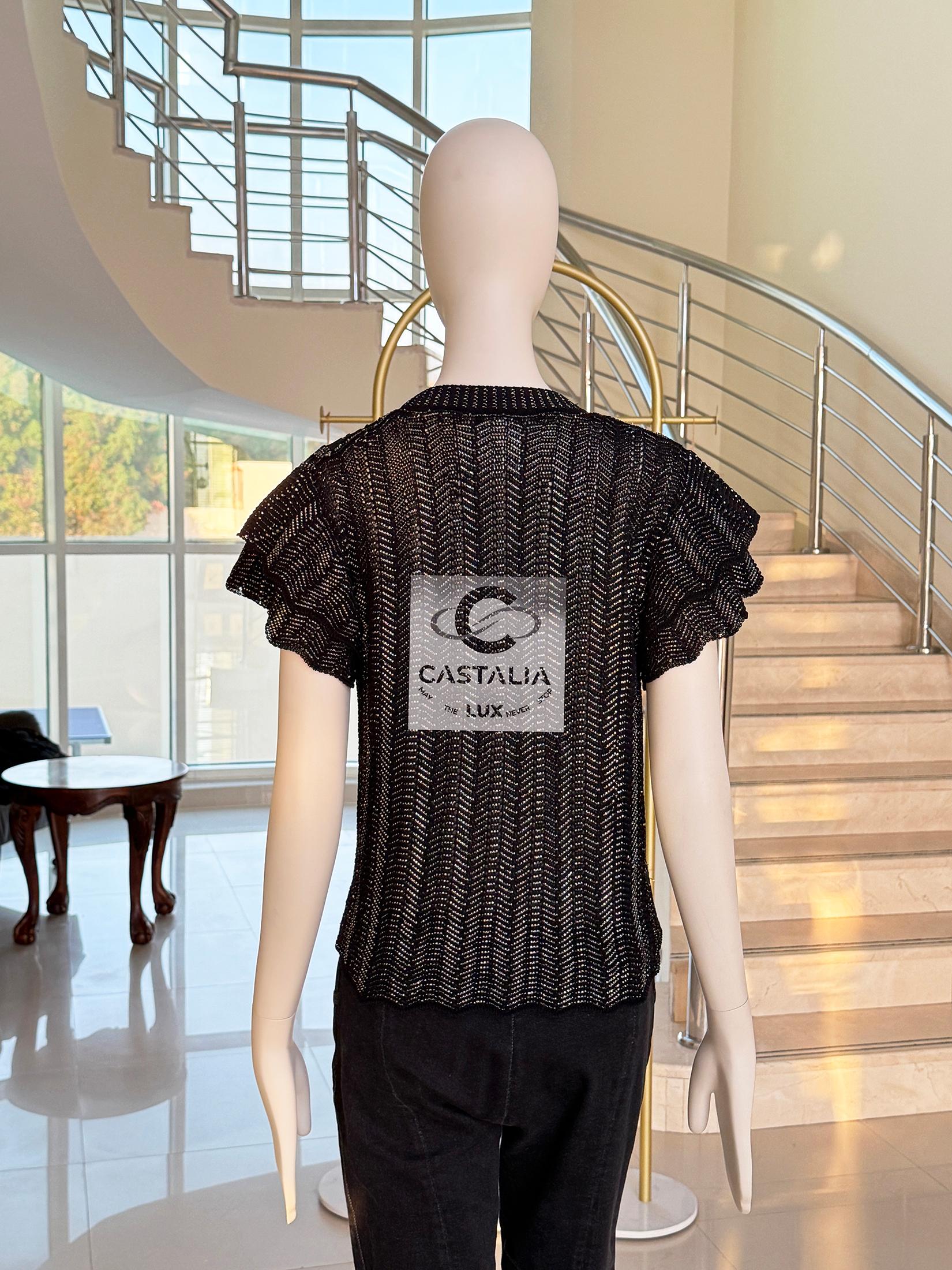 Chanel bottoni CC Charme Cardigan nero 34 FR 5