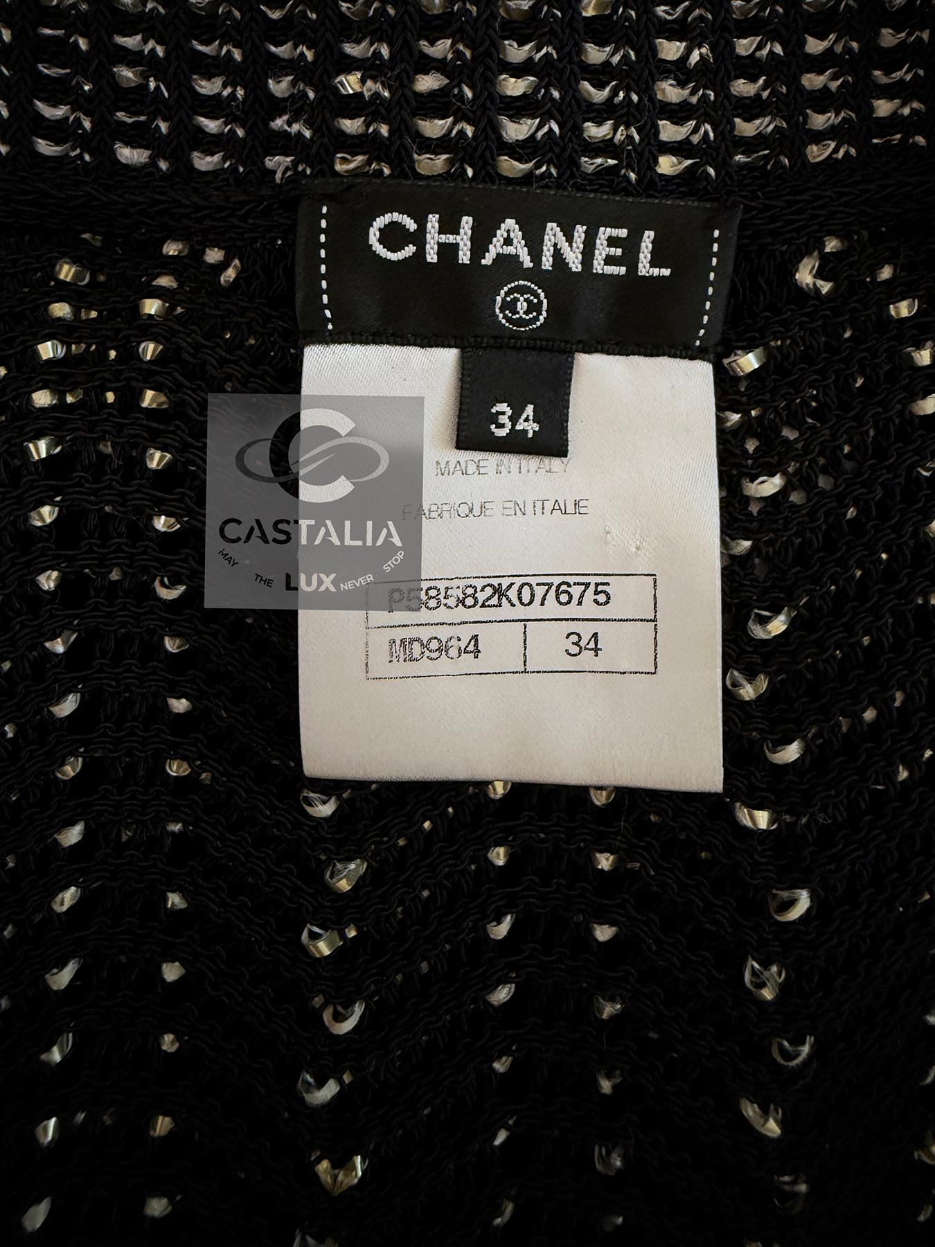 Chanel bottoni CC Charme Cardigan nero 34 FR 6