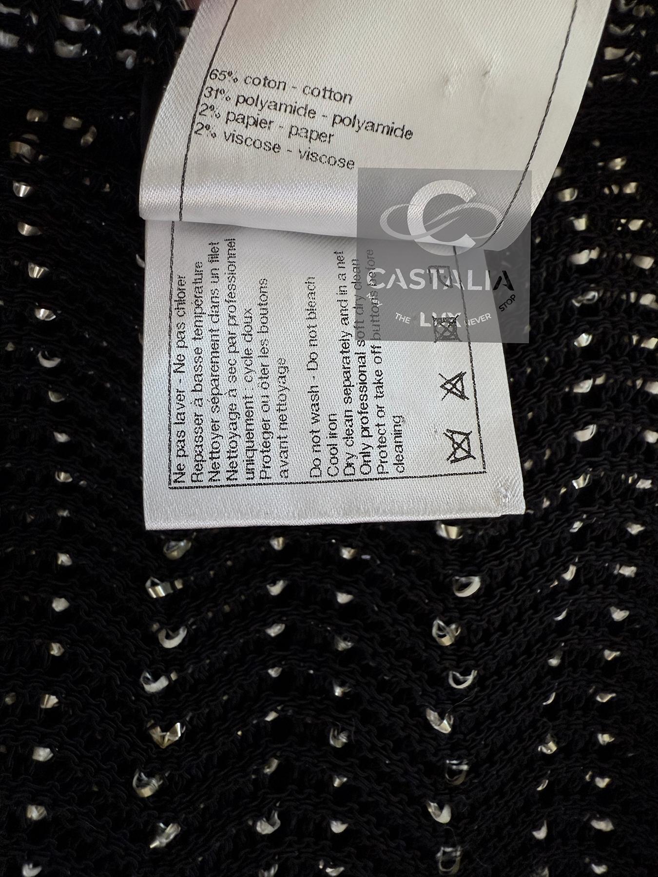 Chanel bottoni CC Charme Cardigan nero 34 FR 7