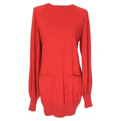 Chanel CC Buttons Coral Cashmere Dress Jumper
