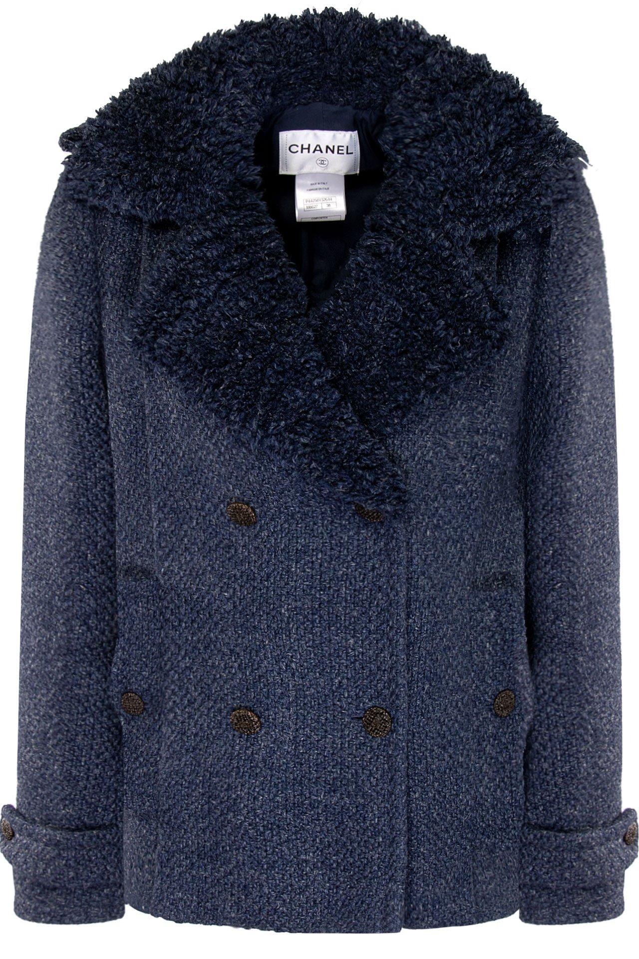 Women's or Men's Chanel CC Buttons Fluffy Tweed Jacket / Coat For Sale